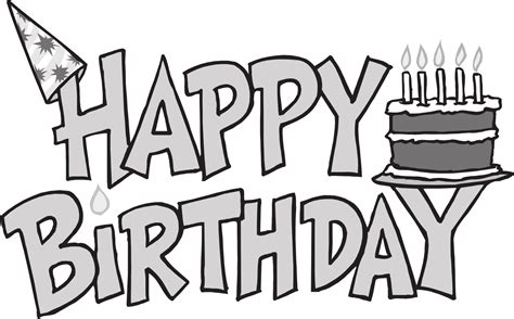 happy birthday images black and white|black happy birthday clip art.